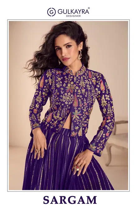 Sargam By Gulkayra Real Chinon Surat Indo Western Lehenga Wholesale Market